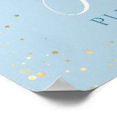 Teddy Bear Baby Shower Gold Blue Favoriten Schild (Ecke)