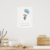 Teddy Bear Baby Shower Gold Favoriten Schild (Küche)