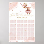 Teddy Bear Baby Shower Guess Due Date Calendar Poster (Vorne)