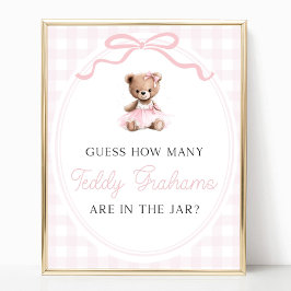 Teddy Bear Baby Shower How Many Teddy Grahams Poster