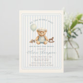 Teddy Bear Baby Shower Invitation Einladung (Stehend Vorderseite)