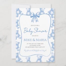 Teddy bear baby shower invitation einladung