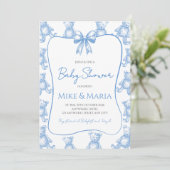 Teddy bear baby shower invitation einladung (Stehend Vorderseite)