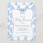 Teddy bear baby shower invitation einladung (Vorne/Hinten)