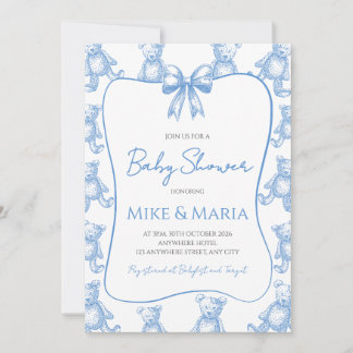 Teddy bear baby shower invitation einladung