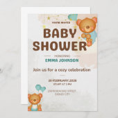 Teddy Bear Baby Shower Invitation Einladung (Vorne/Hinten)
