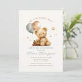 Teddy Bear Baby Shower Invitation Einladung (Stehend Vorderseite)