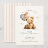Teddy Bear Baby Shower Invitation Einladung (Vorne/Hinten)