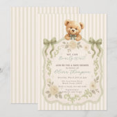 Teddy Bear Baby Shower Invitation Einladung (Vorne/Hinten)