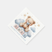 Teddy Bear Baby Shower Napkin Serviette (Ecke)