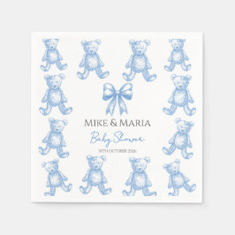 Teddy bear baby shower napkins serviette