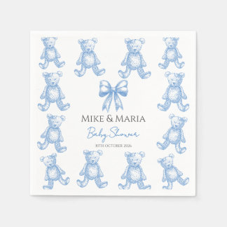 Teddy bear baby shower napkins serviette