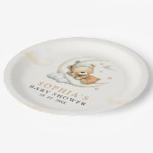 Teddy Bear Baby Shower | Neutral Beige Boy party Pappteller (Schrägansicht)