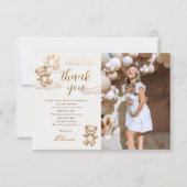 Teddy Bear Baby Shower Photo Dankeskarte (Vorderseite)