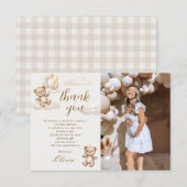 Teddy Bear Baby Shower Photo Dankeskarte (Vorne/Hinten)