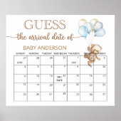 Teddy Bear Baby Shower Ratgeber Fälligkeitsdatum K Poster (Vorne)