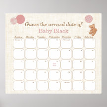 Teddy Bear Baby Shower schätzt den Terminkalender