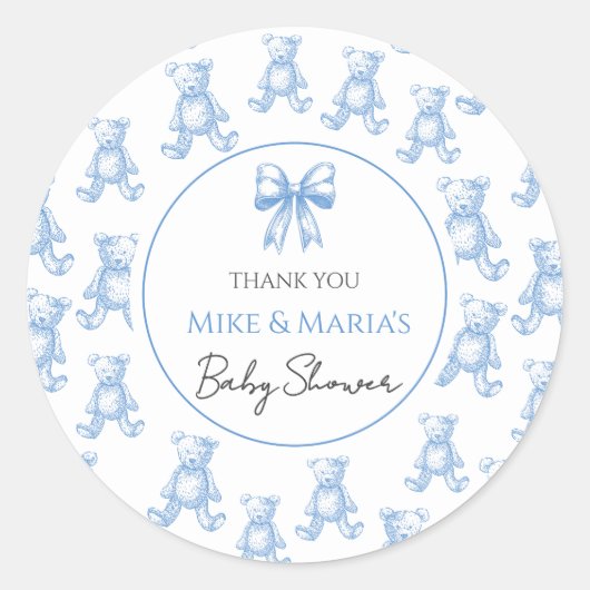 Teddy bear baby shower Sticker (Vorderseite)