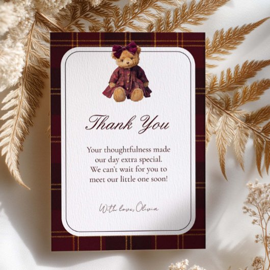 Teddy Bear Baby Shower Thank You Card Dankeskarte