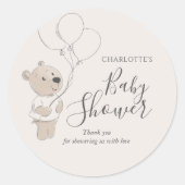 Teddy Bear Baby Shower Vielen Dank Runder Aufkleber (Vorderseite)