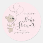 Teddy Bear Baby Shower Vielen Dank Runder Aufkleber (Vorderseite)