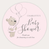Teddy Bear Baby Shower Vielen Dank Runder Aufkleber
