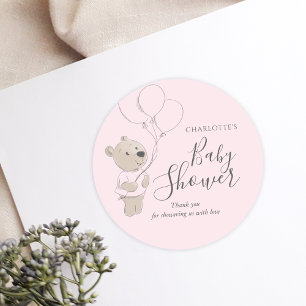 Teddy Bear Baby Shower Vielen Dank Runder Aufkleber