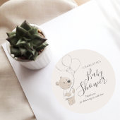 Teddy Bear Baby Shower Vielen Dank Runder Aufkleber