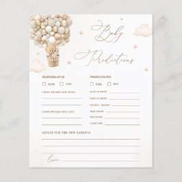 Teddy Bear Baby Shower Vorhersagen und Advice Game