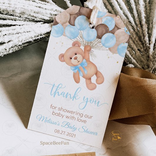 Teddy Bear Baby Shower Wir können kaum warten Geschenkanhänger