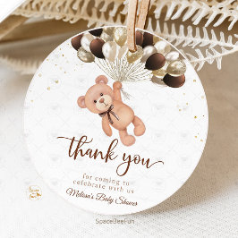 Teddy Bear Baby Shower Wir können kaum warten Geschenkanhänger