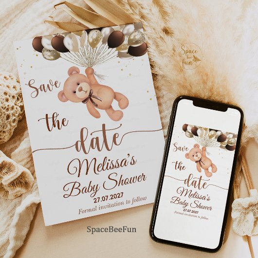 Teddy Bear Baby Shower Wir können kaum warten Save The Date