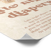 Teddy Bear Baby Showgame Spate Night Diapers Poster (Ecke)