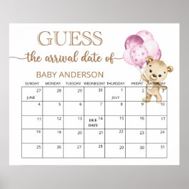 Teddy Bear Baby Showrate Terminkalender Poster