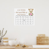 Teddy Bear Baby Showrate Terminkalender Poster (Küche)