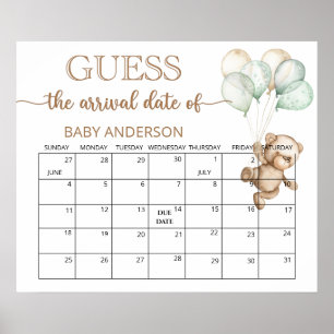 Teddy Bear Baby Showrate Terminkalender Poster