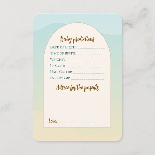 Teddy Bear Baby Showroom Flat Advice Card Hinweiskarte (Vorderseite)