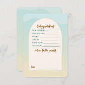 Teddy Bear Baby Showroom Flat Advice Card Hinweiskarte (Vorne/Hinten)