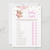 Teddy Bear Baby Tracks Game Baby Shower Card Einladung (Vorderseite)