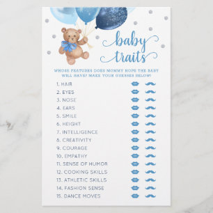 Teddy Bear Baby Traits Spiel Baby Shower