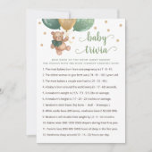 Teddy Bear Baby Trivia Baby Duschkarte Einladung (Vorderseite)