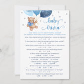 Teddy Bear Baby Trivia Baby Duschkarte Einladung (Vorderseite)