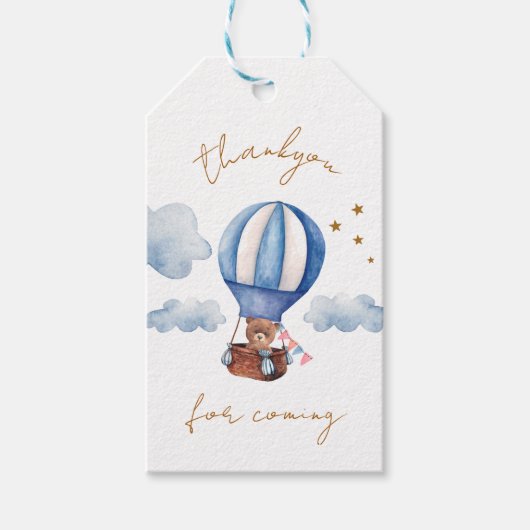 Teddy Bear Babydusche dankt Ihnen für Ihre Ankunft Geschenkanhänger (Vorderseite)