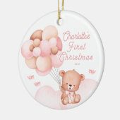 Teddy Bear Baby's erste Weihnachtsnachtsnachtsnach Keramik Ornament (Links)