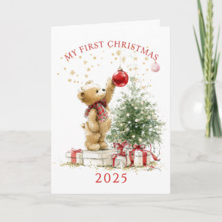 Teddy Bear Baby's First Christmas  Card Karte
