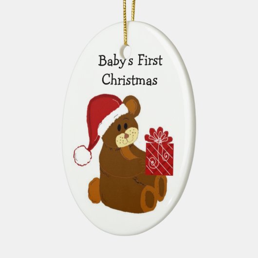 Teddy Bear Baby's First Christmas Keramikornament (Links)