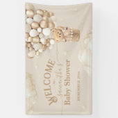 Teddy Bear Ballon Bearly Wait Baby Dusche Begrüßun Banner (Vertikal)