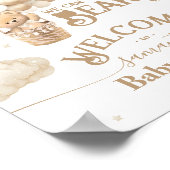 Teddy Bear Ballon Bearly Wait Baby Dusche Begrüßun Poster (Ecke)