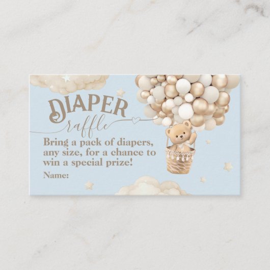 Teddy Bear Ballon Bearly Wait Baby Dusche Winzer Begleitkarte (Vorderseite)