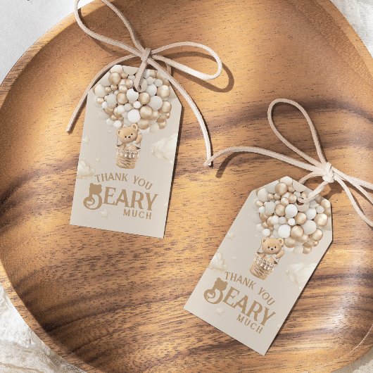Teddy Bear Ballon Bearly Wait neutrale Baby Dusche Geschenkanhänger